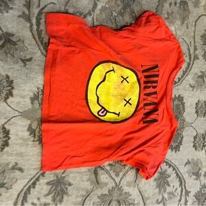 NIRVANA Red and Yellow Short Sleeve Tee